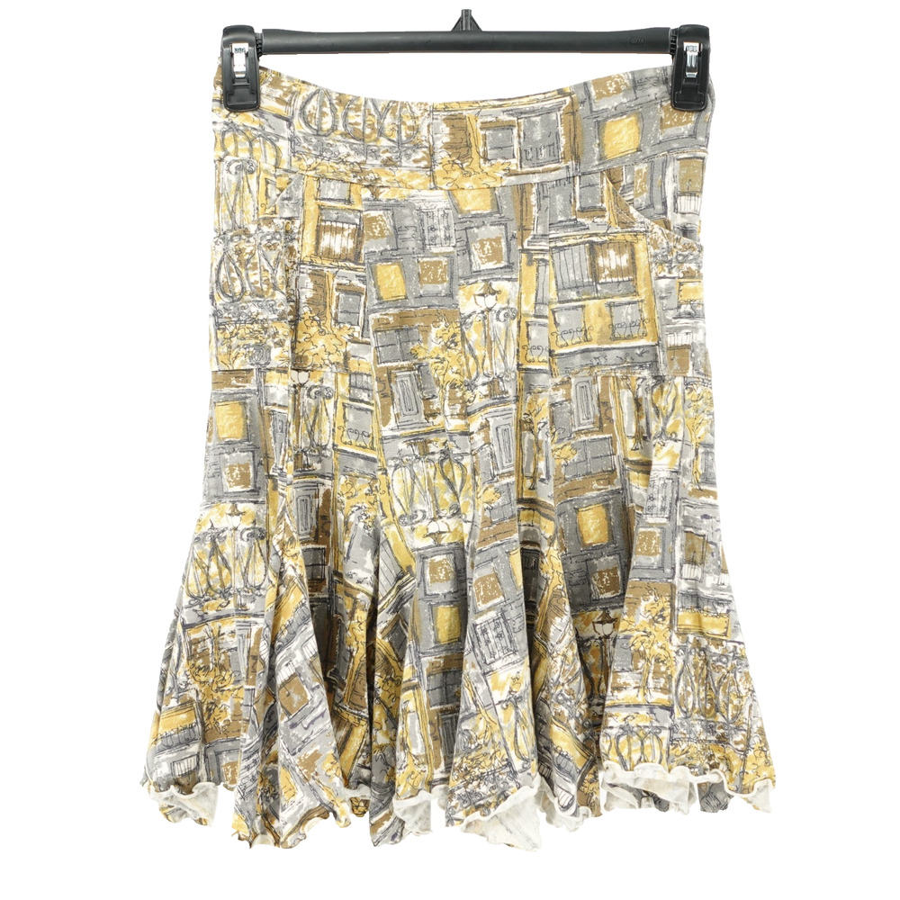 Effie's Heart Skirt‎ SZ M Pleated Hem Boho Art to Wear Maximalist Stretch Modern